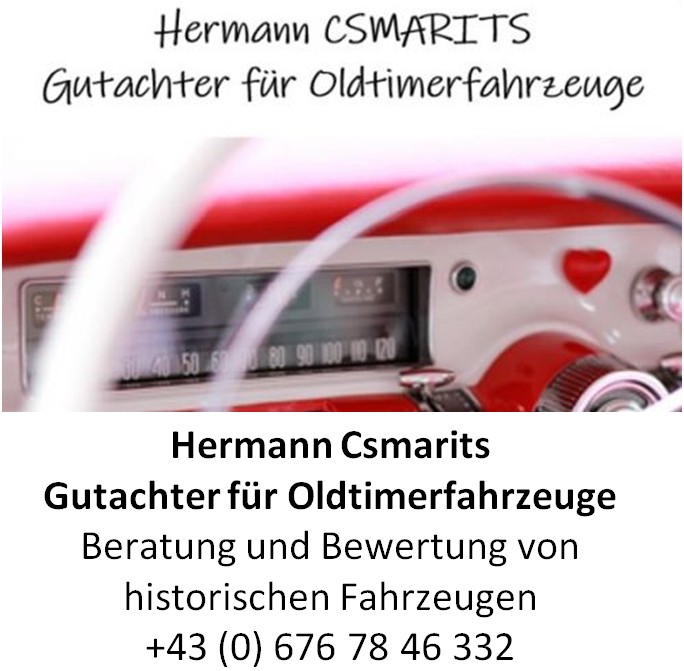 Hermann Csmarits Gutachter für Oldtimerfahrzeuge