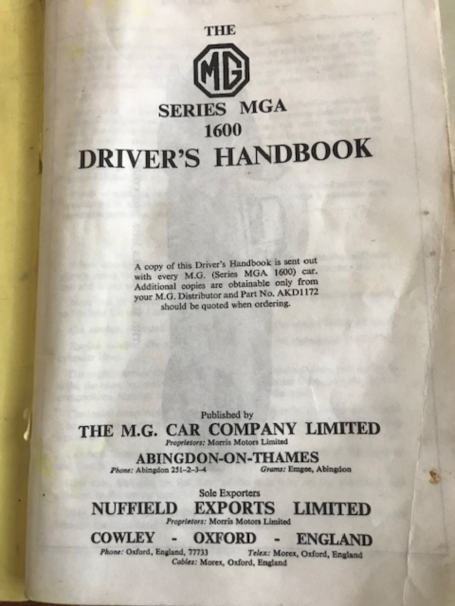 MG MGA in Originalzustand Baujahr BJ 03/1957