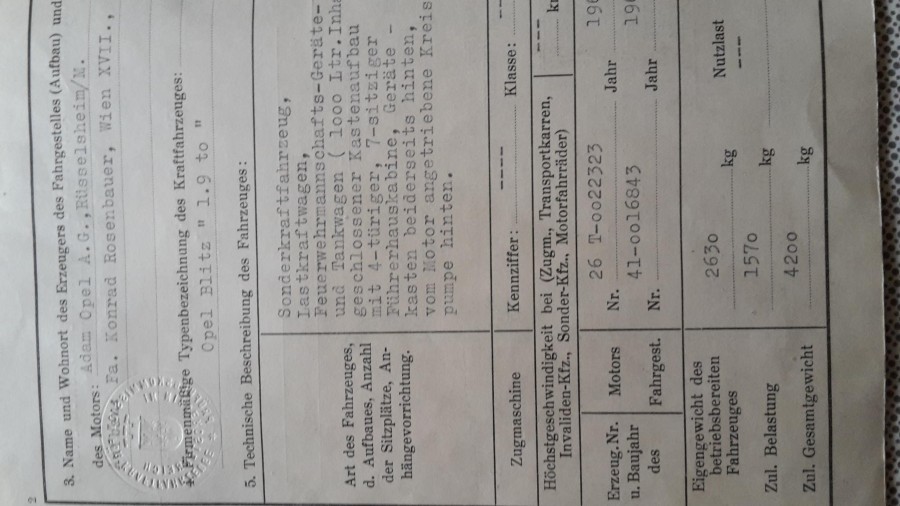 Opel Blitz eingeschränkt fahrbar mit niedriger Laufleistung Baujahr BJ 02/1962
