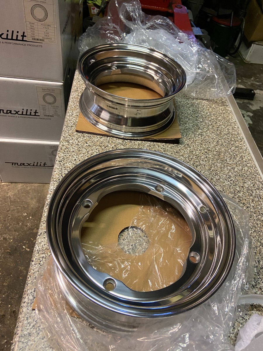 STEYR PUCH ALU SPORTFELGEN 4.5X12 TUBELESS NEU LOCHKREIS 232MM Diamond cut lip Baujahr BJ -