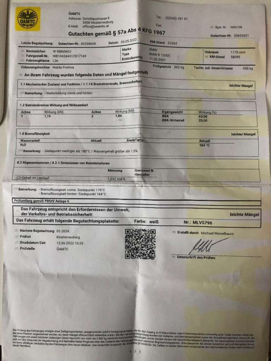 Gebraucht: BMW R1200 Cruiser gut erhalten inkl. Pickerl Baujahr BJ 05/2001