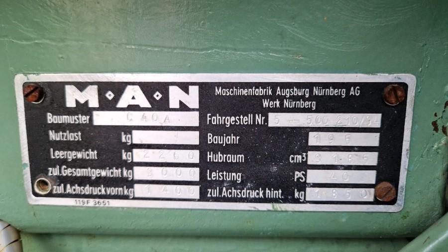 M.A.N. Ackerdiesel Type AS / 440 A /24 - C40A Baujahr BJ 10/1956