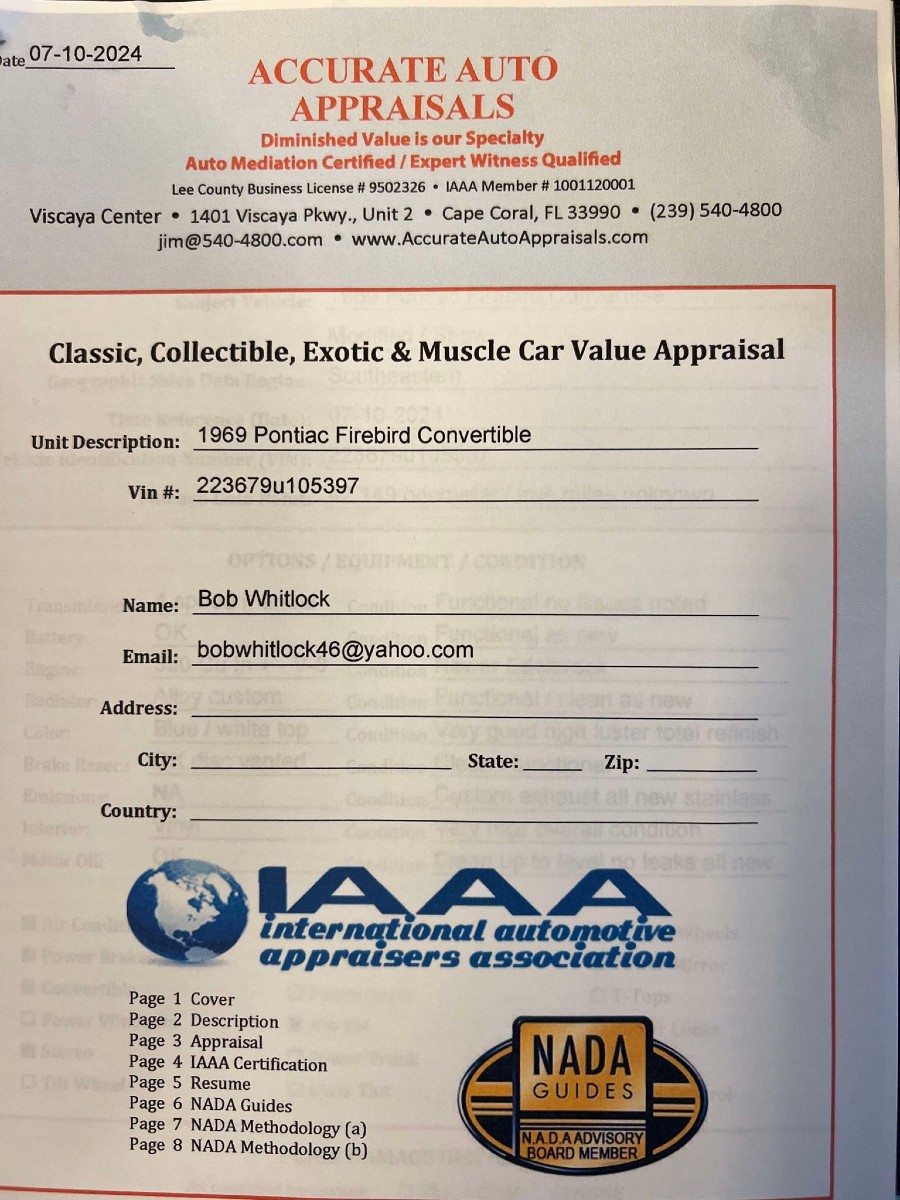 Pontiac Firebird guter Zustand sucht neuen Besitzer Baujahr BJ 11/1969