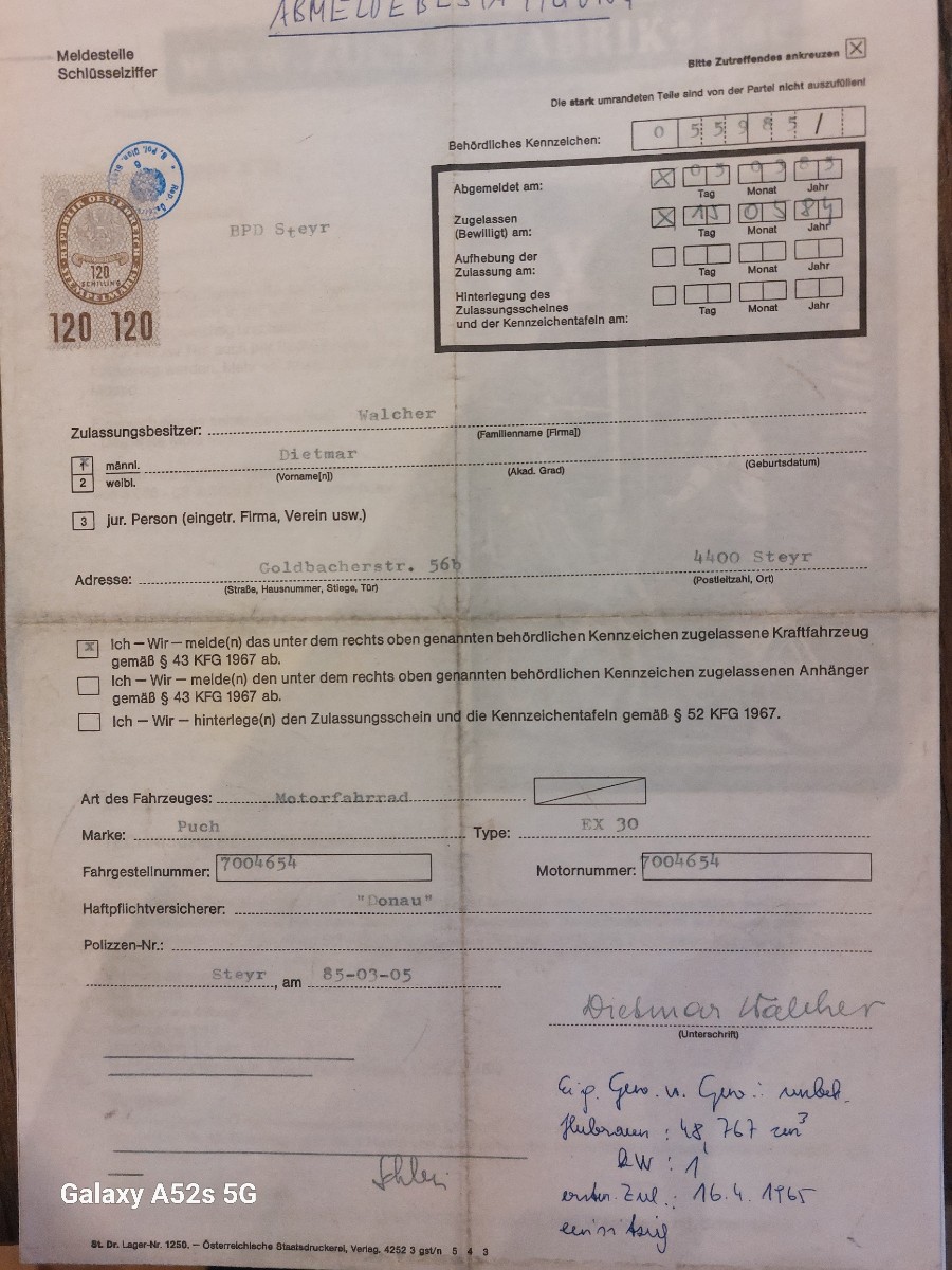 PUCH SX 30 in rostfreiem Zustand sucht neuen Besitzer Baujahr BJ 04/1965