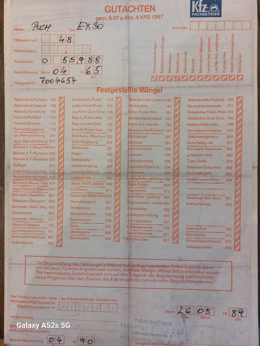 PUCH SX 30 in rostfreiem Zustand sucht neuen Besitzer Baujahr BJ 04/1965