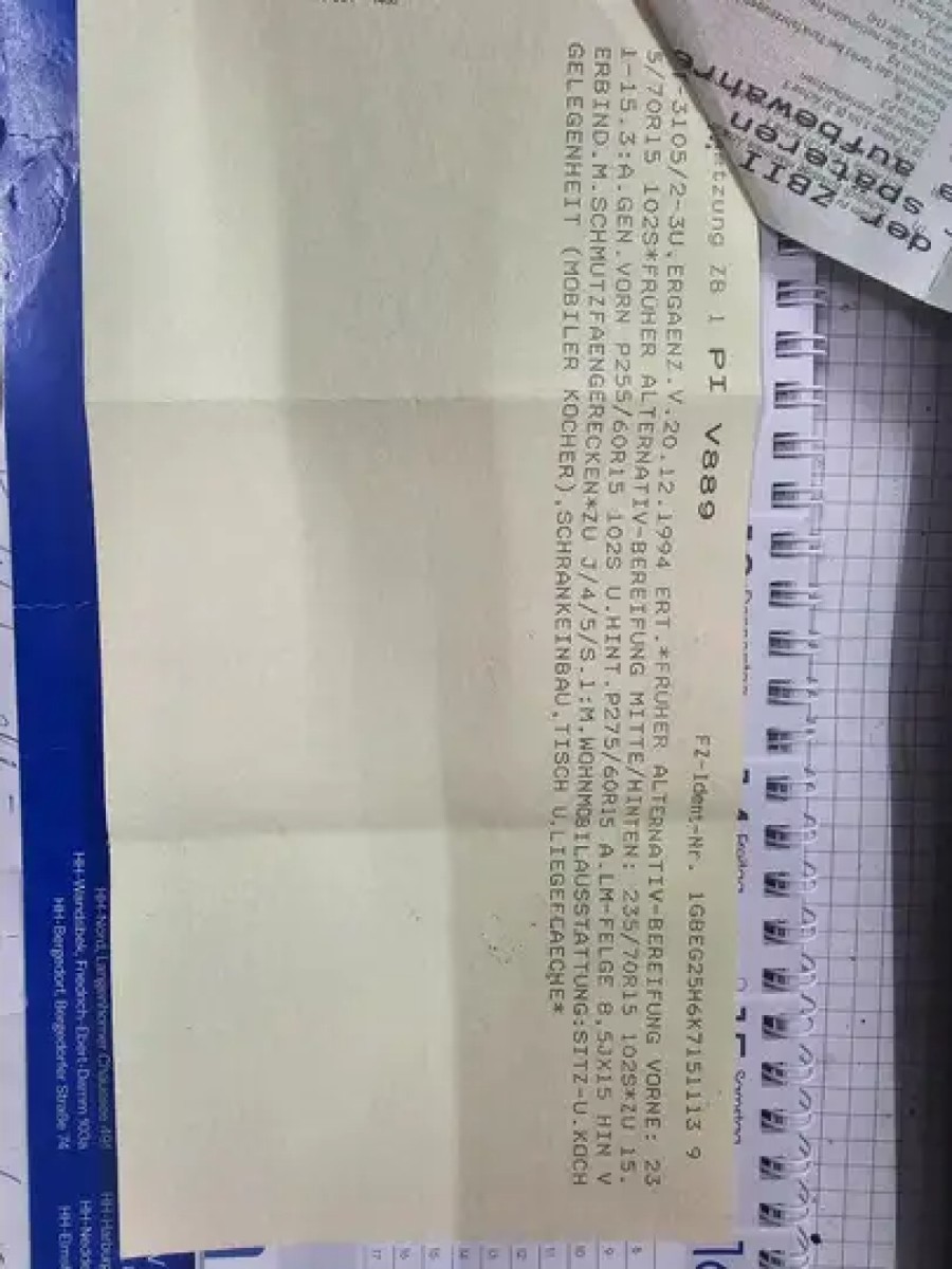 Chevrolet Chevy Van GMC Truck Baujahr BJ 07/1989