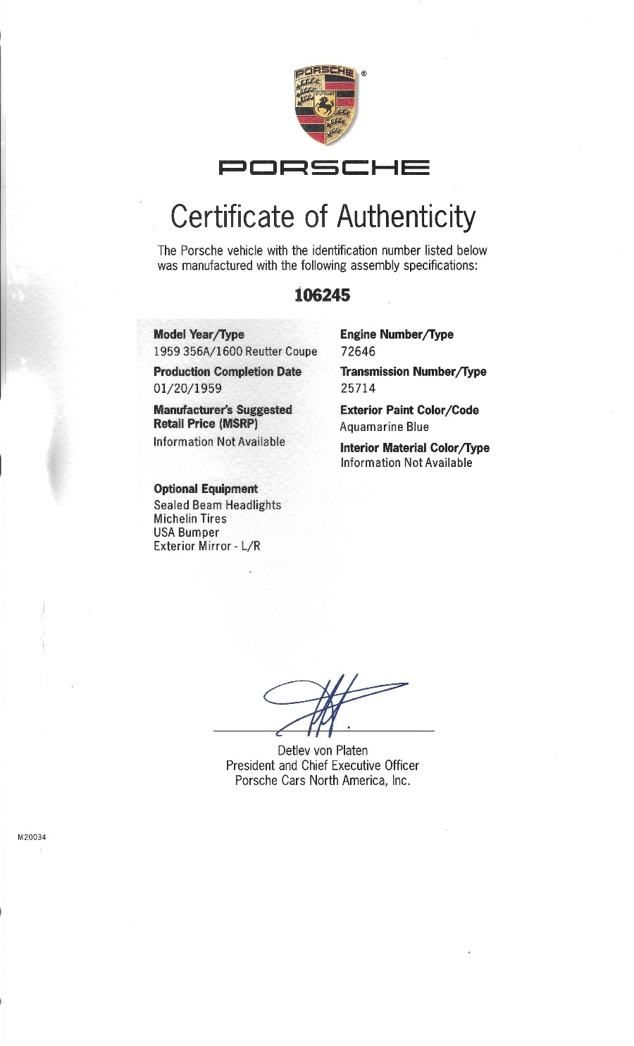 Historisch zugelassen: Porsche 356 Baujahr BJ 10/1959