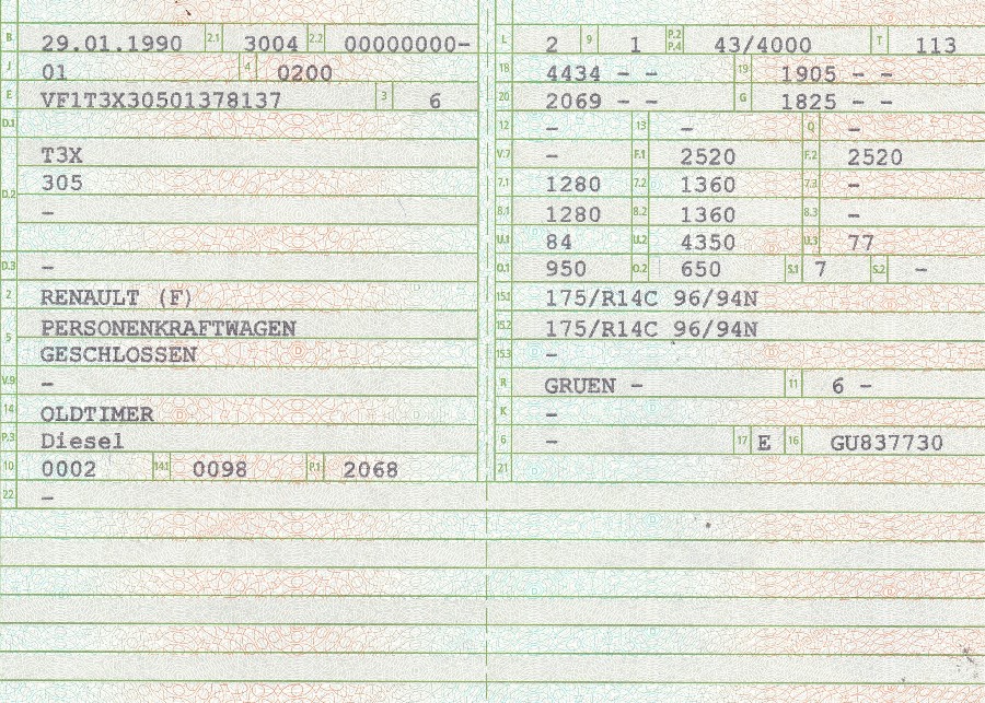 Renault sonstige Modelle in gutem Zustand abzugeben Baujahr BJ 02/1990