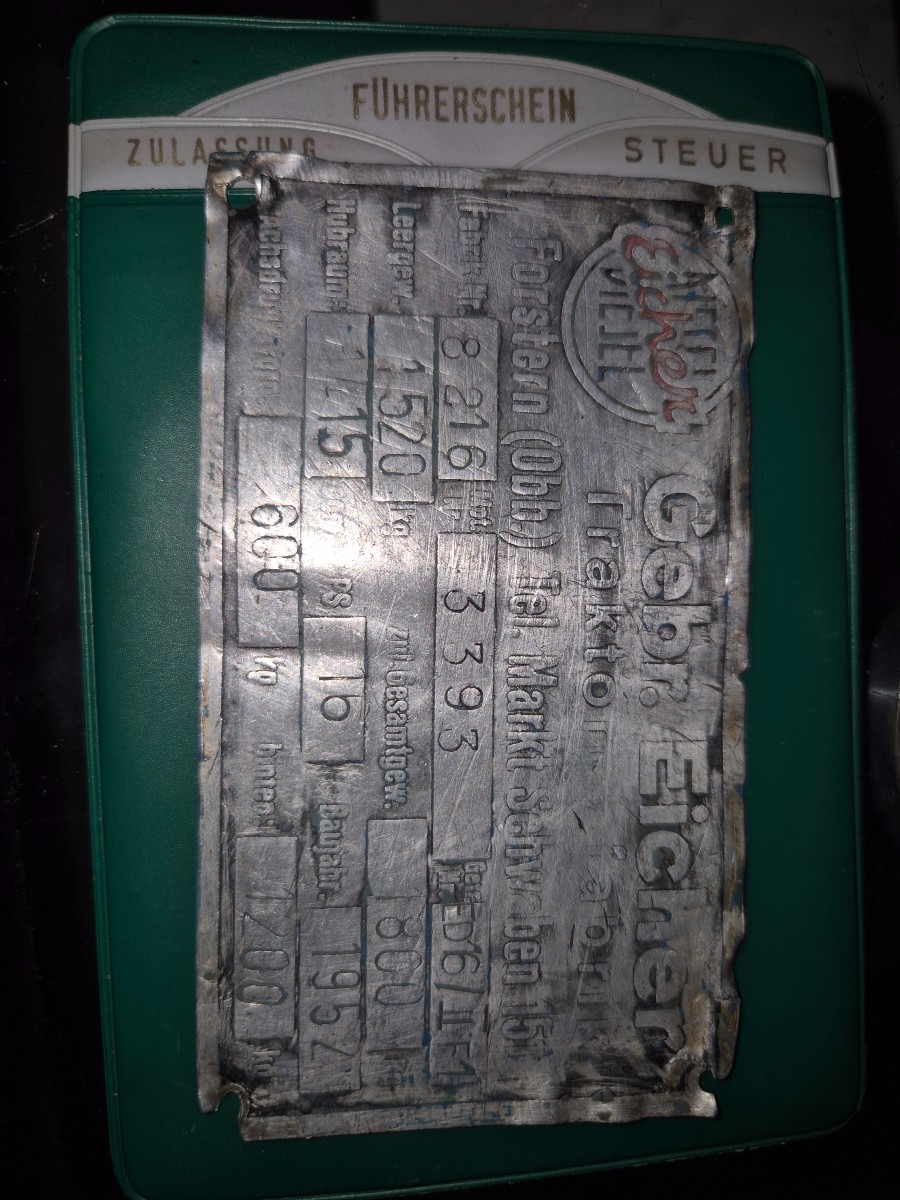 Historisch zugelassen: Eicher ED16 guter Zustand Baujahr BJ 01/1952