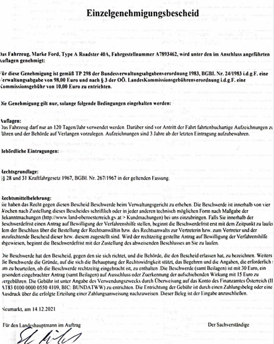 Historisch zugelassen: Ford Model A in rostfreiem Zustand Baujahr BJ 07/1929
