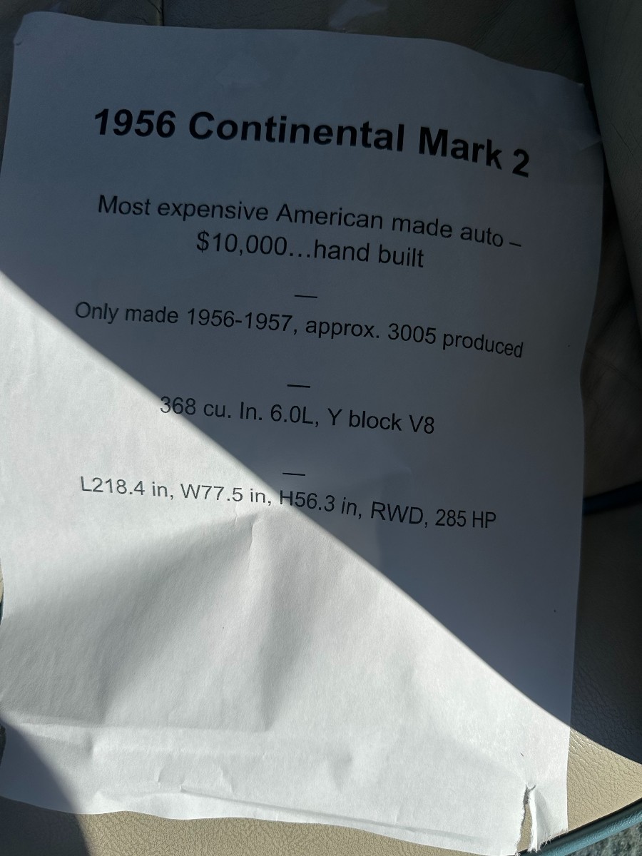 Lincoln Continental 1956 mark II LSC Sedan 2D Baujahr BJ 08/1956
