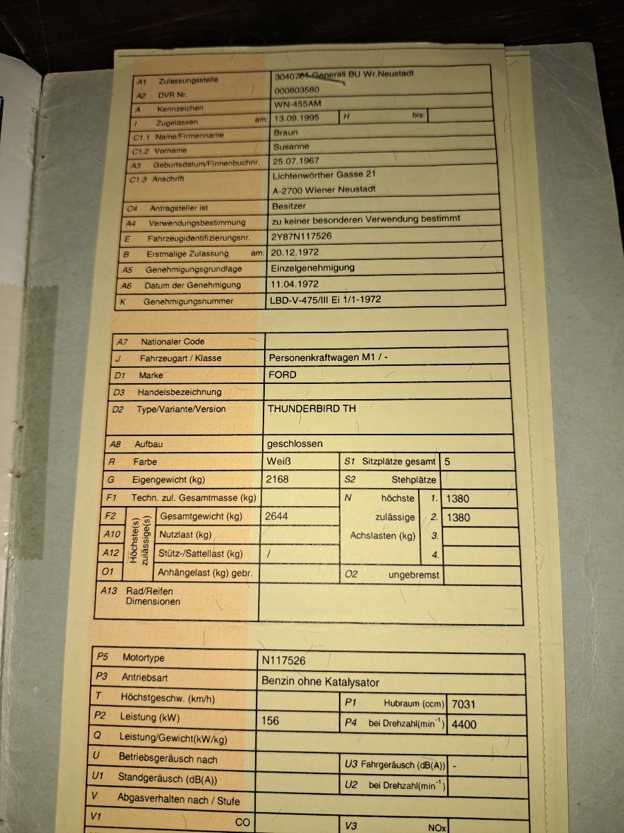 Biete Ford Thunderbird LT guter Zustand Baujahr BJ 01/1972