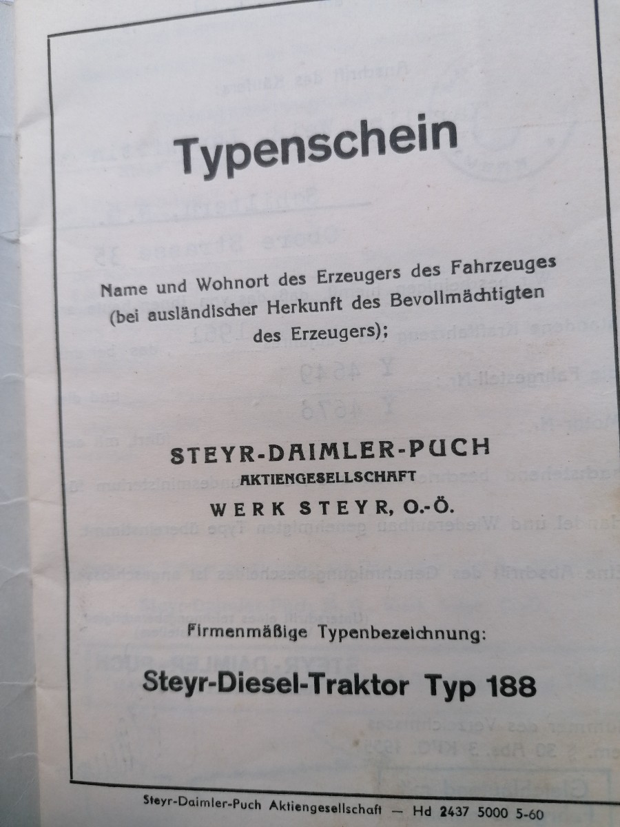 Klassiker Steyr 188 Daimler Puch Model; in gutem Zustand Baujahr BJ 01/1961