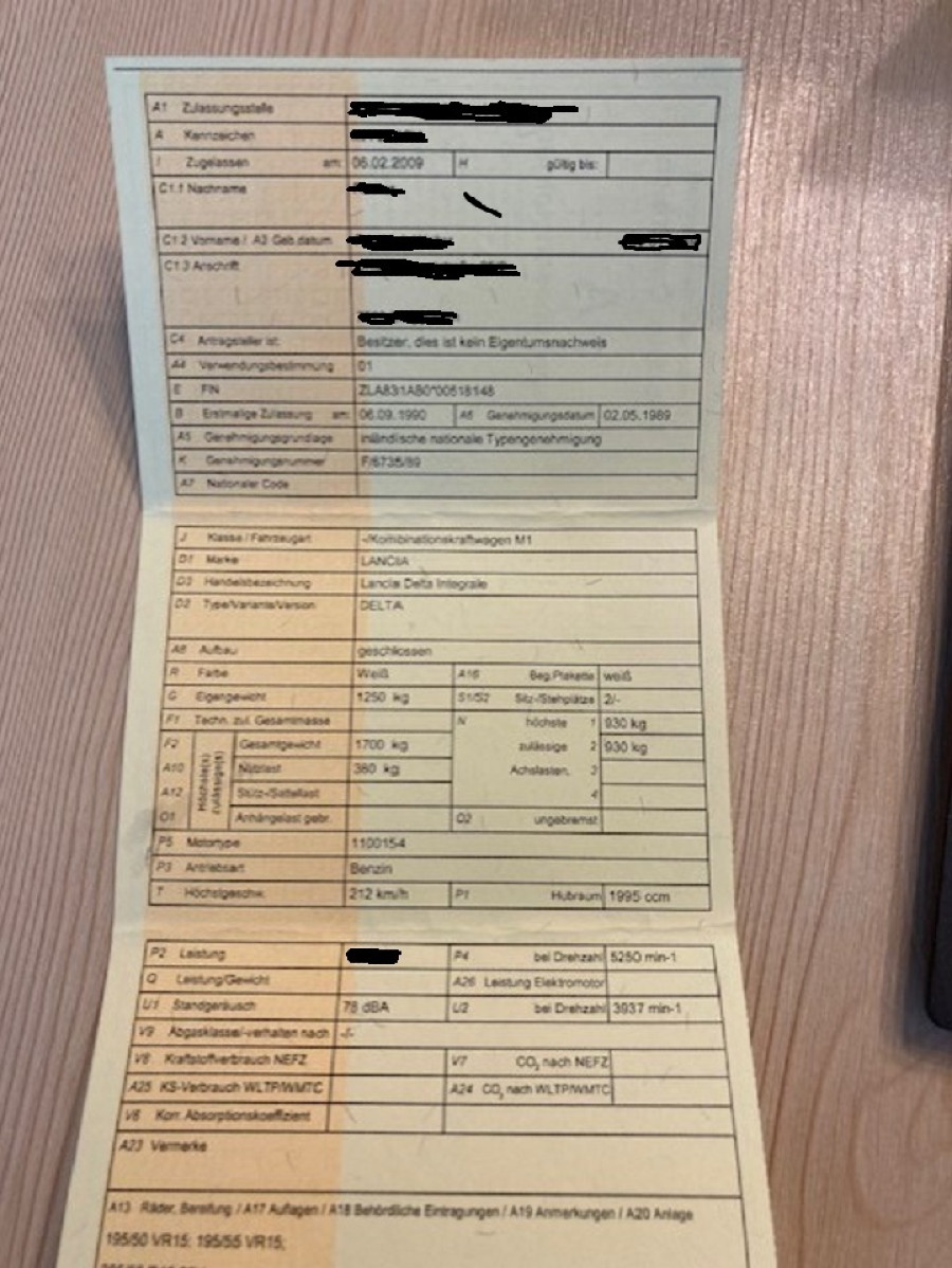 Lancia Delta HF Integrale 8 V Baujahr BJ 09/1990