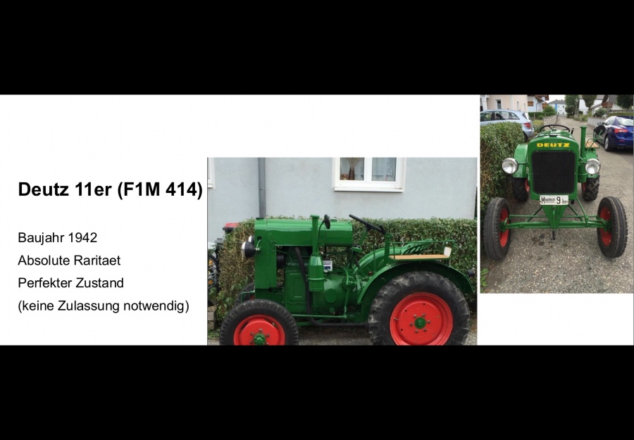 Zu verkaufen: Deutz F1M414 11er in gutem Zustand Baujahr BJ 04/1942