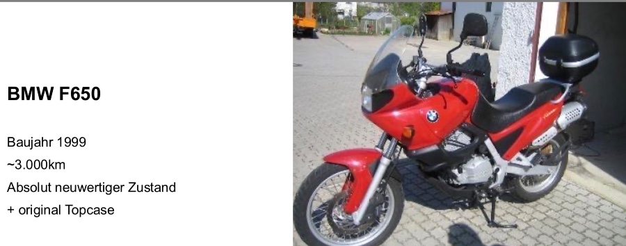 Top: BMW F 650 Baujahr BJ 04/1999