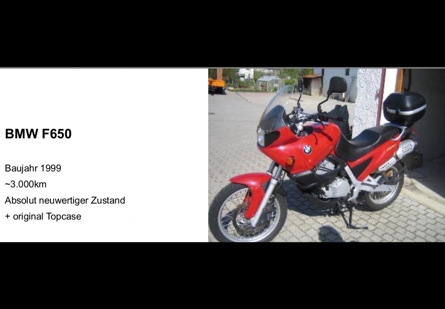 Top: BMW F 650 Baujahr BJ 04/1999