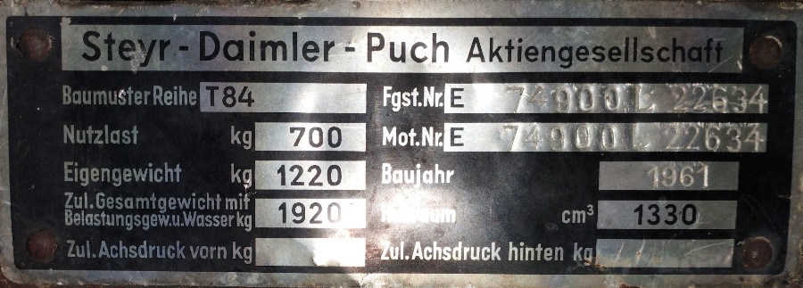Steyr t84 zu verkaufen Baujahr BJ 02/1961