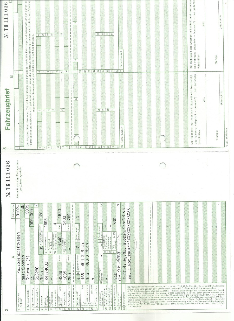 Citroën 11 CV Avant Légére gut erhalten im Angebot Baujahr BJ 07/1953