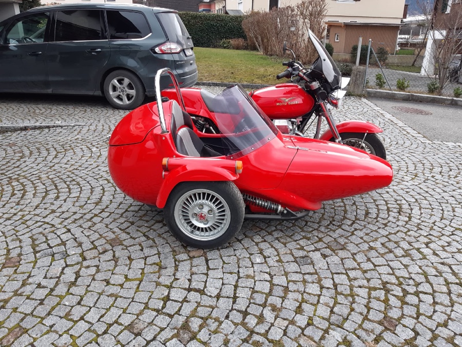 Klassiker Moto Guzzi Le Mans 1000 mit Armec-Tremola-Beiwagen Baujahr BJ 01/1989