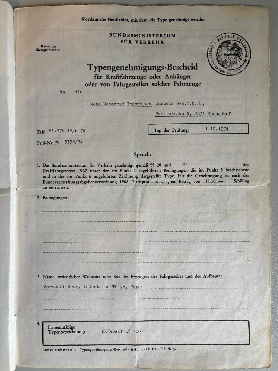 Für Bastler: Kawasaki Z 400 K Baujahr BJ 04/1976