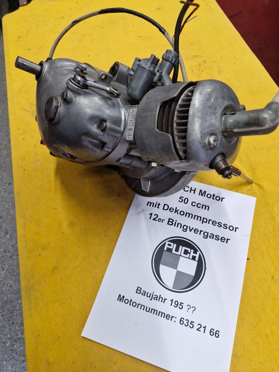 Puch MV 50 Motor in rostfreiem Zustand mit niedriger Laufleistung Baujahr BJ 06/1955