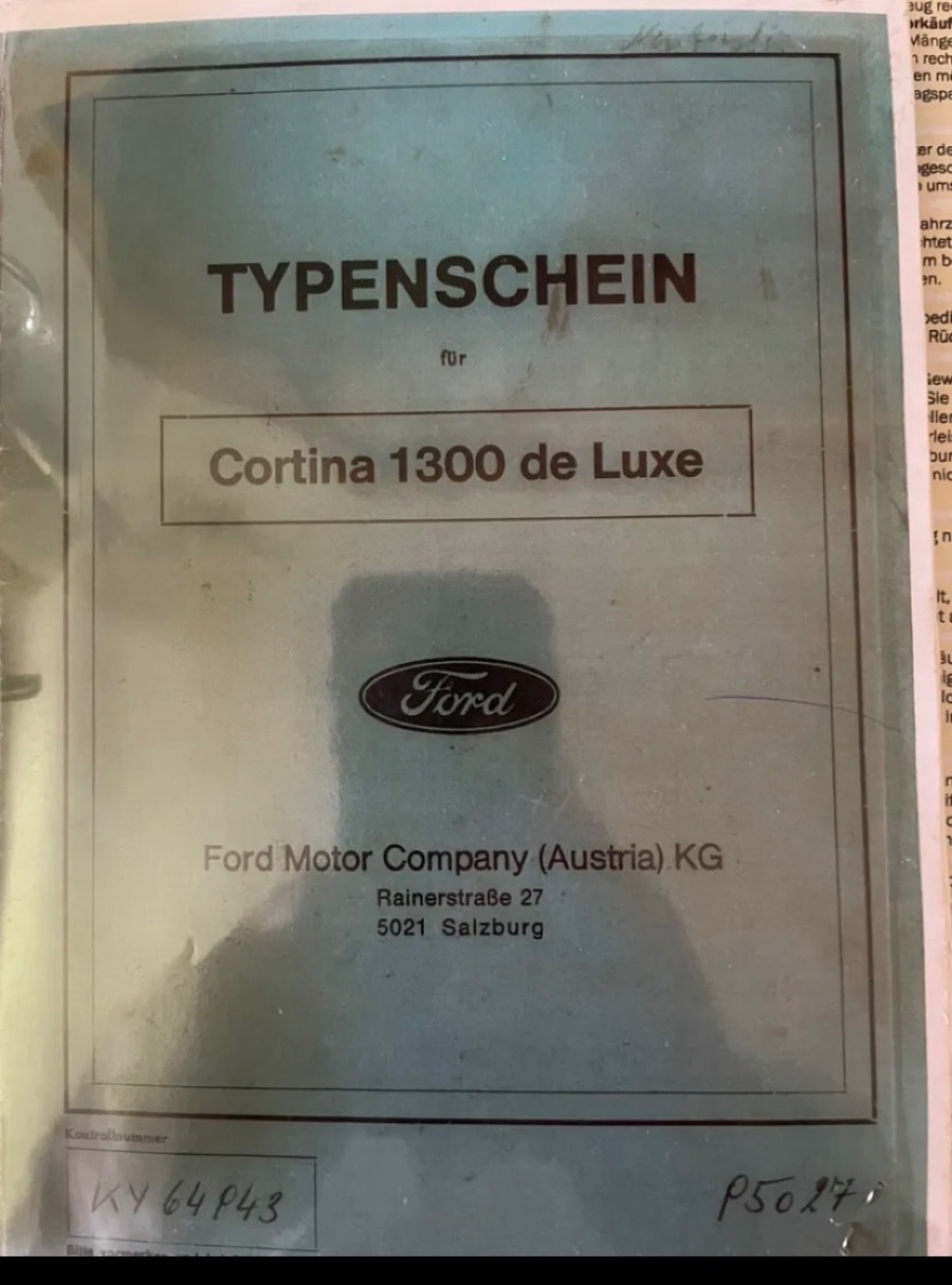 Ford Cortina Baujahr BJ 09/1970