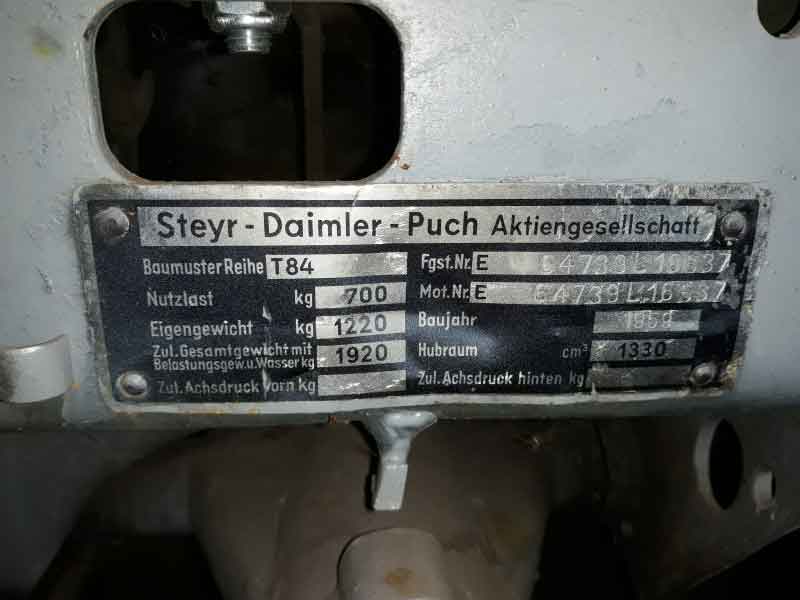 Oldtimer Steyr T84 Baujahr BJ -