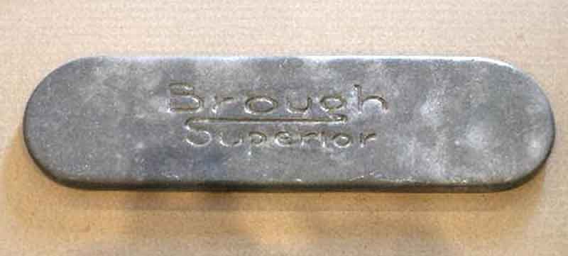 Brough Superior Steuergehäuse Deckel mit Logo LxB 300x80mm Baujahr BJ -