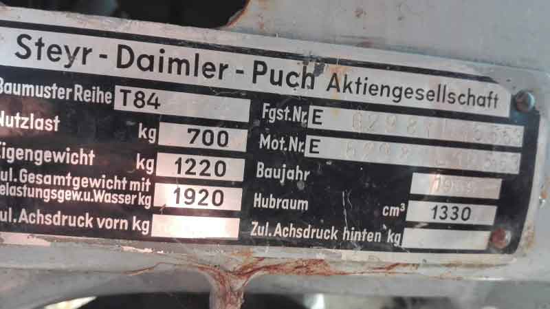 Oldtimer Traktor Steyr T84 Baujahr 1959 Baujahr BJ -