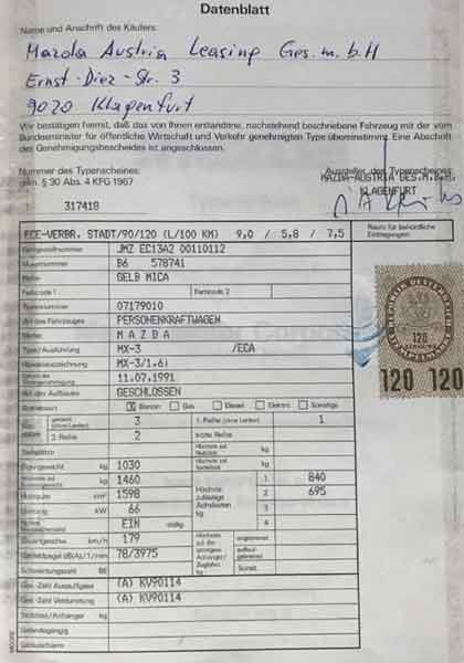Mazda MX-3 Baujahr BJ -