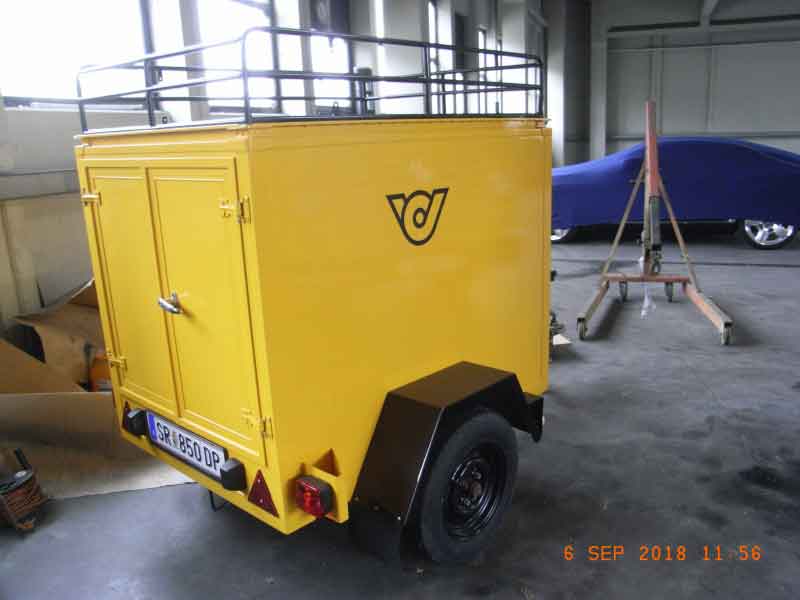 Oldtimer Anhänger Post Baujahr BJ -