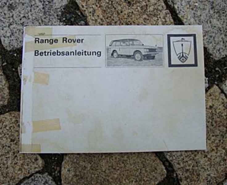Betriebsanleitung Landrover Range Rover Mk1 1971 Baujahr BJ -