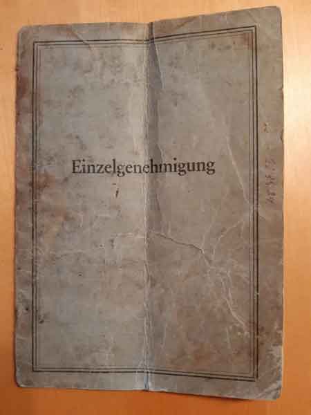 Fahrzeugbrief Einzelgenehmigungsbescheid für TATRA 57 Bj 1932 Baujahr BJ -