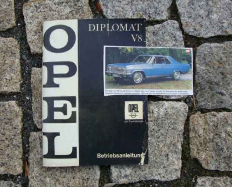 Betriebsanleitung Opel Diplomat A V8 1967 Baujahr BJ -