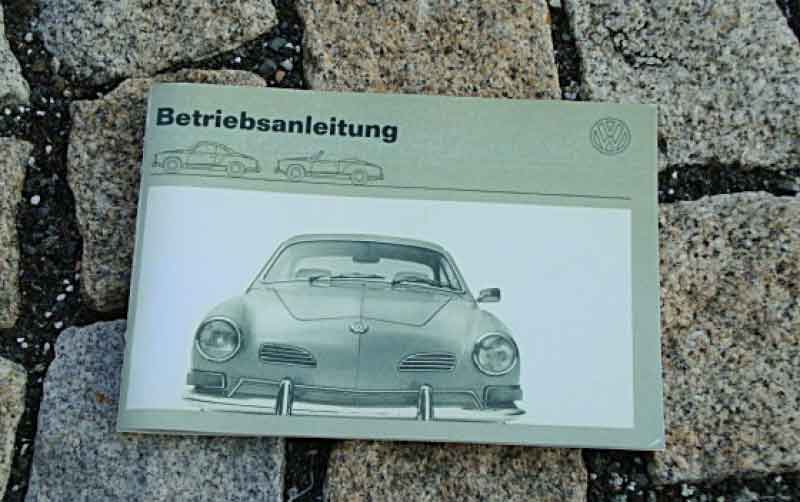 Betriebsanleitung VW 1500 Karmann Ghia 1969 Baujahr BJ -