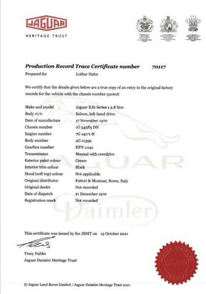 JAGUAR XJ6 Serie 1, 2,8 Lit 1970, Schalter + OD - NEU restauriert Baujahr BJ -