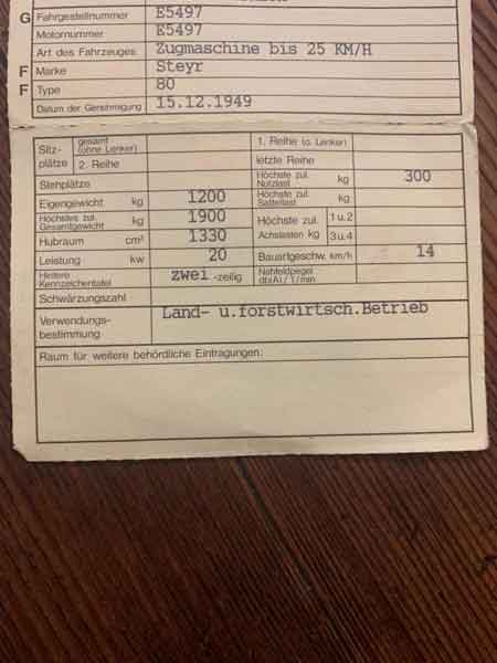 Steyr 80 Baujahr BJ -