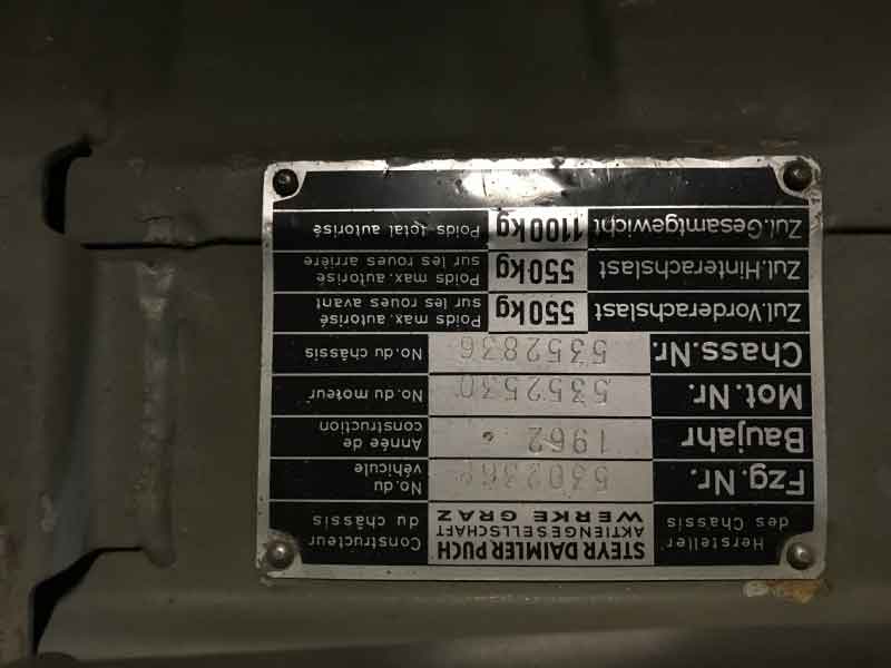 Steyr Puch Haflinger 1e serie 1962 CH Armee Orginal. VERKAUFT Baujahr BJ -