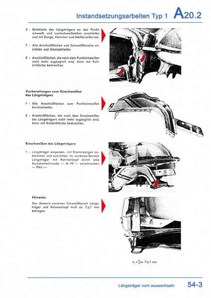 VW Käfer Reparatur - Leitfaden Aufbau, Karosserie Baujahr BJ -