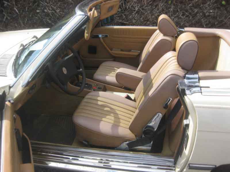 Mercedes 380 SL Cabrio Model R1071985 Oldtimer Ivory Weis ,81000miles Baujahr BJ -