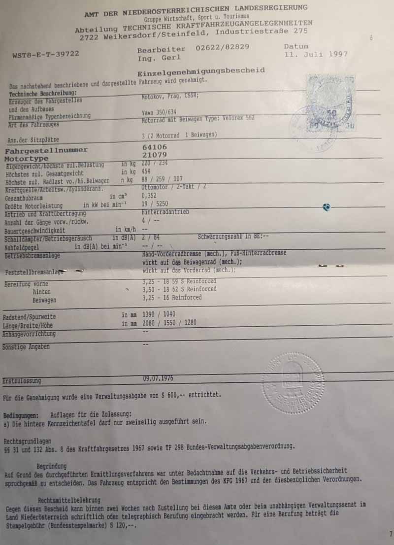 1976 Jawa Motorrad im Topzustand mit Beiwagen Baujahr BJ 11/1976