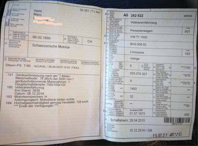 VW Bulli T1 Baujahr BJ -