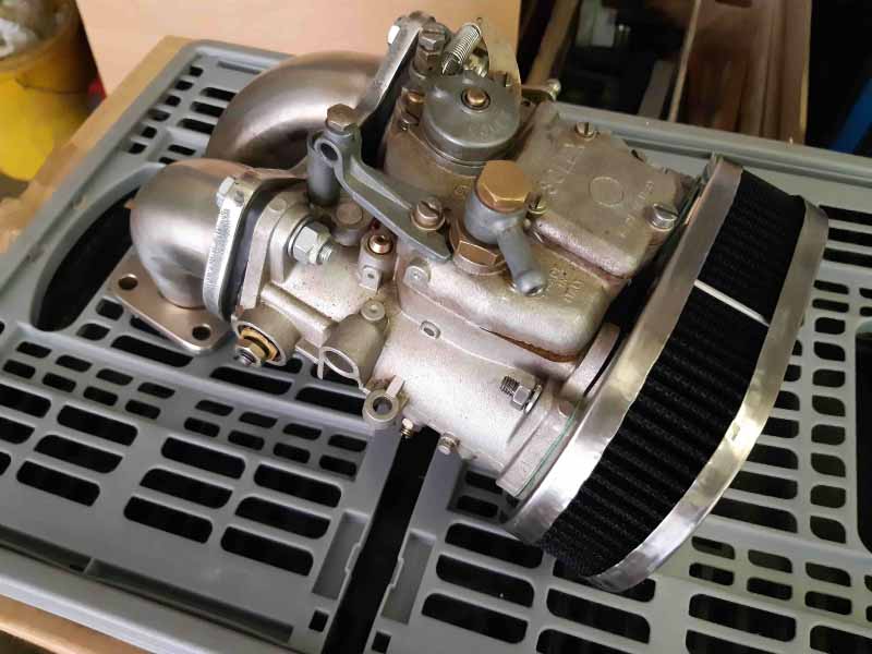 Solex Flachstromvergaser C40 mit Luftfilter und Ansaugkrümer Baujahr BJ -